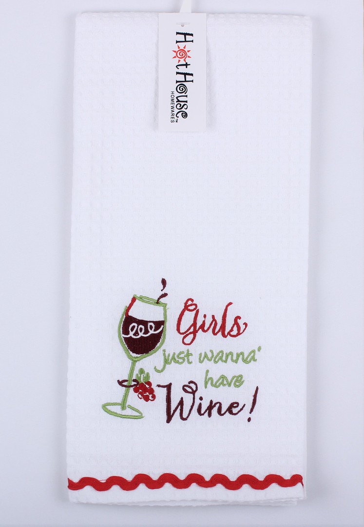 Tea towel "Girls just want to have wine" Code: T/T-GF/WIN/GIR. image 0